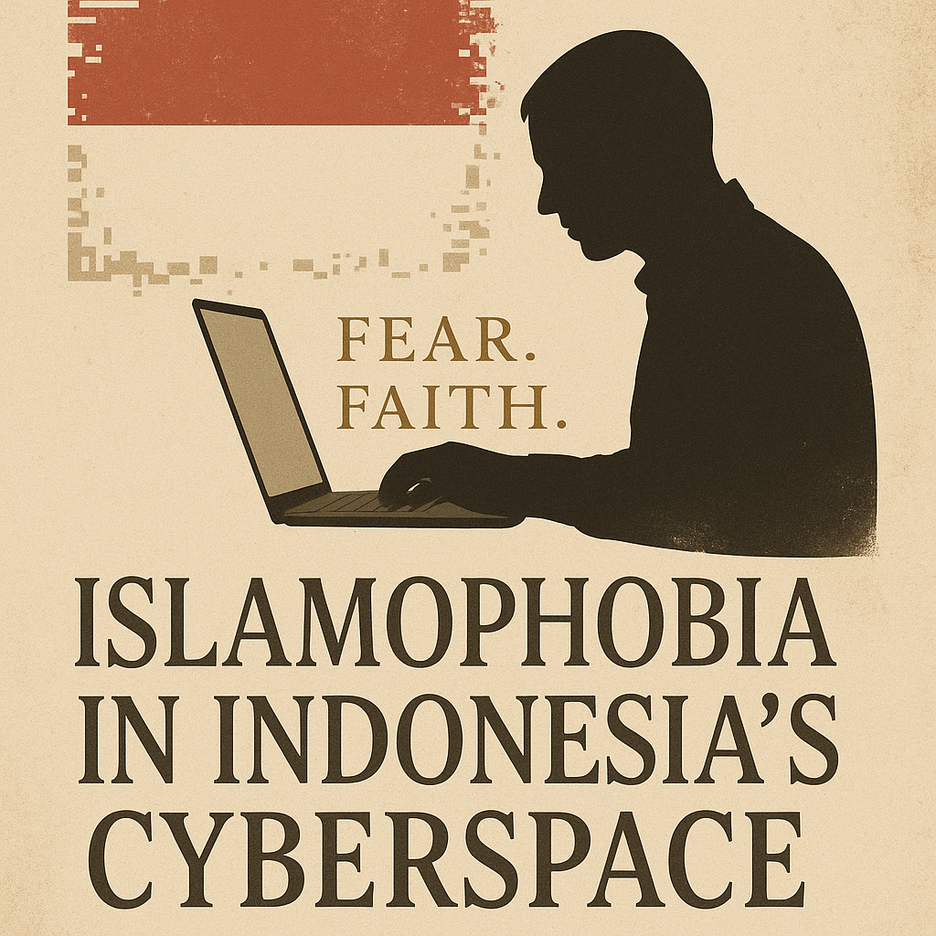Fear. Faith. Politics.” — A visual reflection on the digital anatomy of Islamophobia in Indonesia’s cyberspace, where online narratives blur the line between belief and power.
