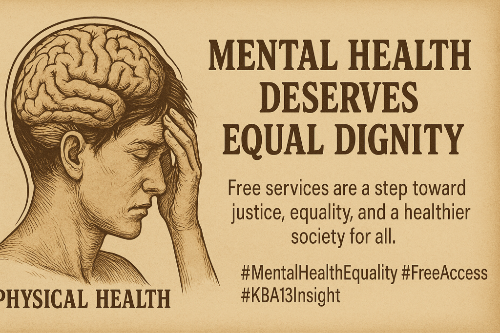 Mental health is health. Free psychological services are not a luxury but a human right—ensuring dignity, equality, and well-being for all.