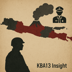 Keamanan Jawa–Bali Agustus 2025, dengan peta dan simbol bencana serta keamanan.