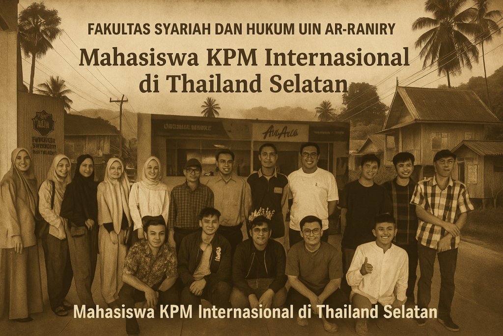 Mahasiswa Fakultas Syariah dan Hukum UIN Ar-Raniry berangkat mengikuti KPM Internasional 2025 di Thailand Selatan. Selama satu bulan mereka akan mengabdi di sekolah dan madrasah, membangun solidaritas global, dan membawa nama baik Aceh di level internasional.