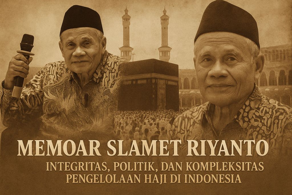 Memoar Slamet Riyanto – Integritas, Politik, dan Kompleksitas Haji Indonesia. Sebuah catatan reflektif dari pengalaman panjang seorang Dirjen Haji dalam mengelola ibadah akbar umat Islam.