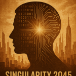 ingularity 2045 – Masa Depan Manusia dan AI. Sebuah horizon peradaban baru ketika kecerdasan buatan dan manusia bersatu, sebagaimana diprediksi Ray Kurzweil.