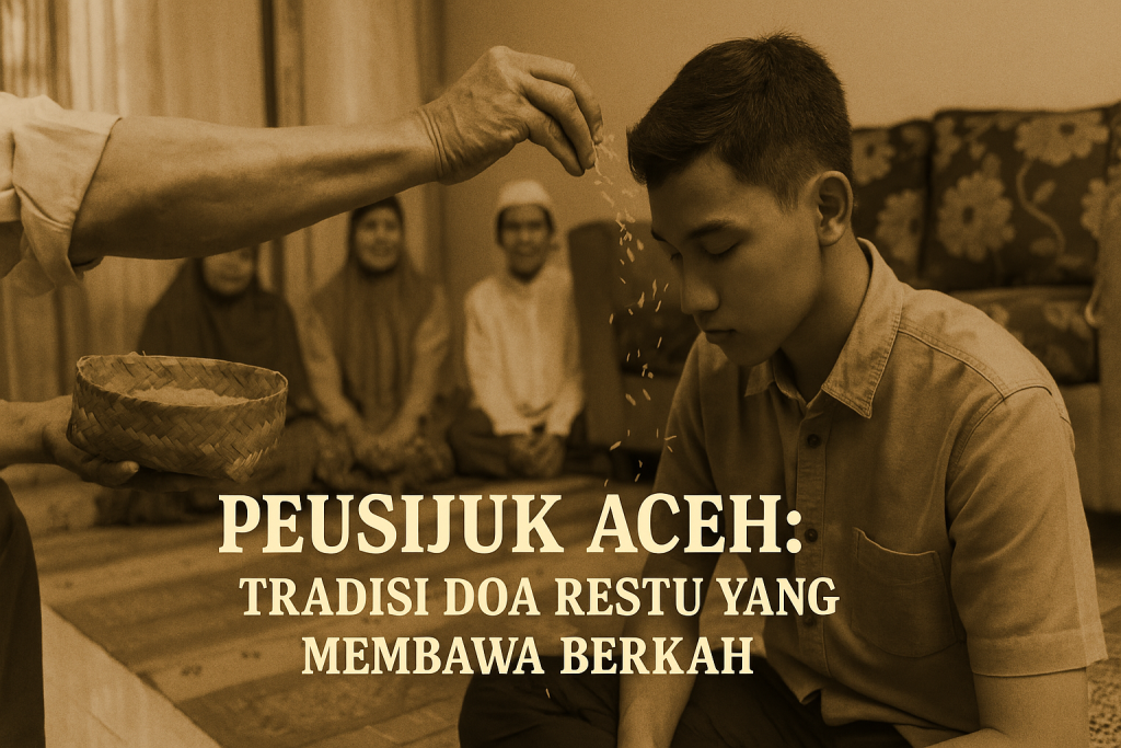 Peusijuk adalah tradisi Aceh yang sederhana tapi penuh makna. Lewat doa restu, masyarakat Aceh percaya hidup bisa lebih aman, selamat, dan berkah.