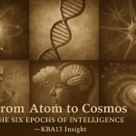 Visualizing the Six Epochs of Intelligence – from atomic origins to the cosmic future of consciousness. Inspired by Ray Kurzweil’s grand narrative of evolution in “The Singularity Is Nearer.