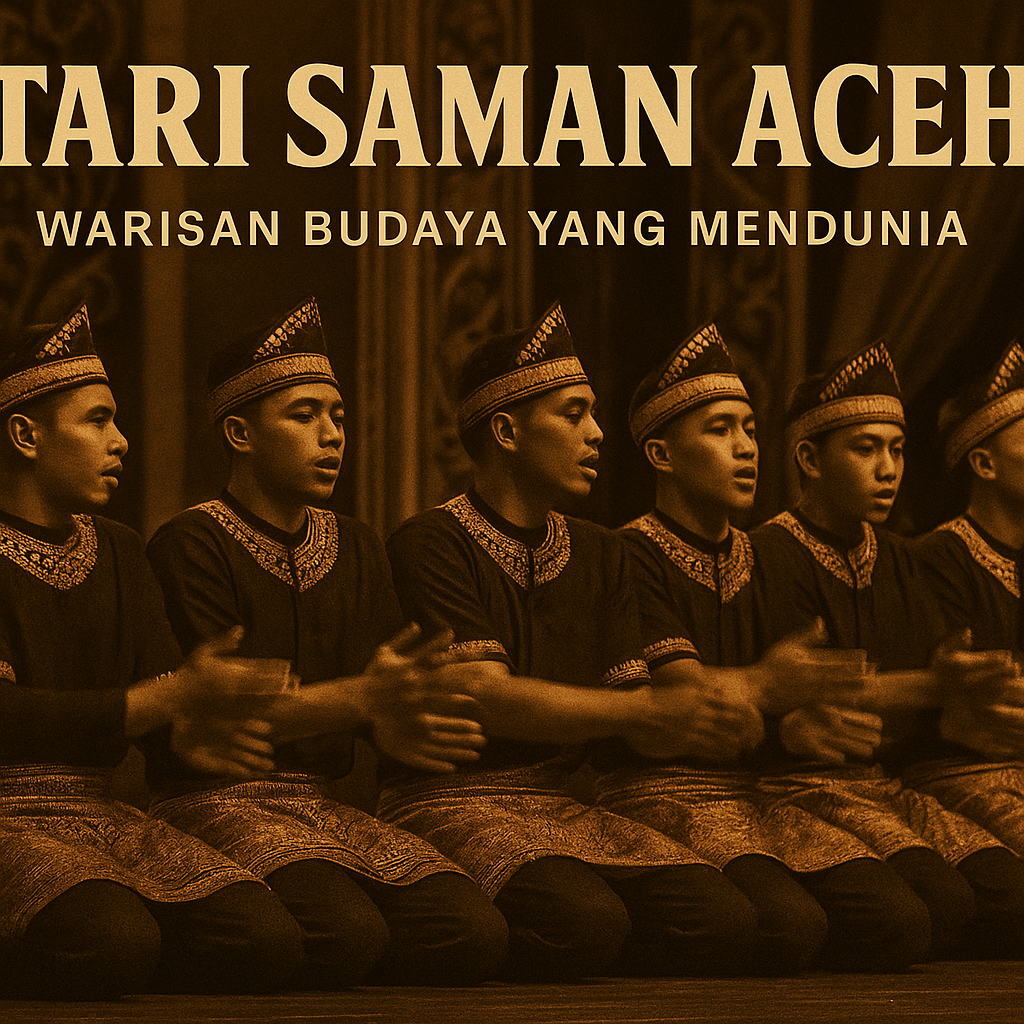 Tari Saman Aceh: gerakan cepat, kompak, dan penuh energi yang telah diakui UNESCO sebagai Warisan Budaya Takbenda Dunia, simbol kebanggaan dan identitas generasi muda Aceh.