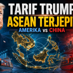 Tarif Trump 2025 menandai babak baru geopolitik perdagangan di Asia Tenggara, ketika ASEAN harus bergerak di antara tekanan Amerika Serikat, bayang-bayang China, dan kepentingan menjaga kedaulatan ekonomi kawasan.