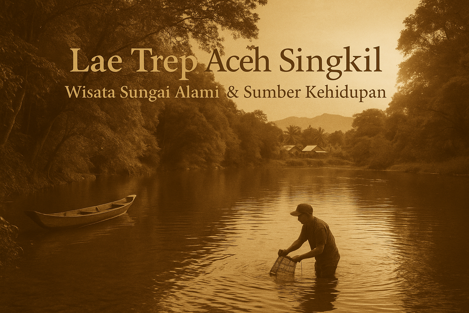 Sungai alami dengan air jernih kehitaman, dikelilingi hutan rindang, perahu nelayan, dan suasana kampung yang damai. Bagi warga Singkil, Lae Trep bukan hanya destinasi wisata, melainkan juga sumber kehidupan dan bagian dari identitas mereka.