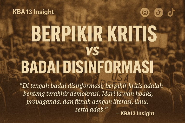 Berpikir kritis adalah tameng utama menghadapi badai disinformasi dan hoaks di Indonesia. Saat arus informasi semakin deras, kemampuan memilah fakta menjadi kunci menjaga akal sehat dan demokrasi.