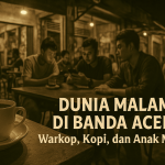 Dunia malam di Banda Aceh bukan tentang glamour, tapi warkop, kopi, dan anak muda—antara kebersamaan, obrolan panjang, dan realita yang memprihatinkan.