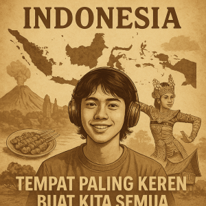 Indonesia adalah rumah paling keren: alamnya megah, budayanya kaya, kulinernya mendunia, dan generasi mudanya penuh kreativitas.
