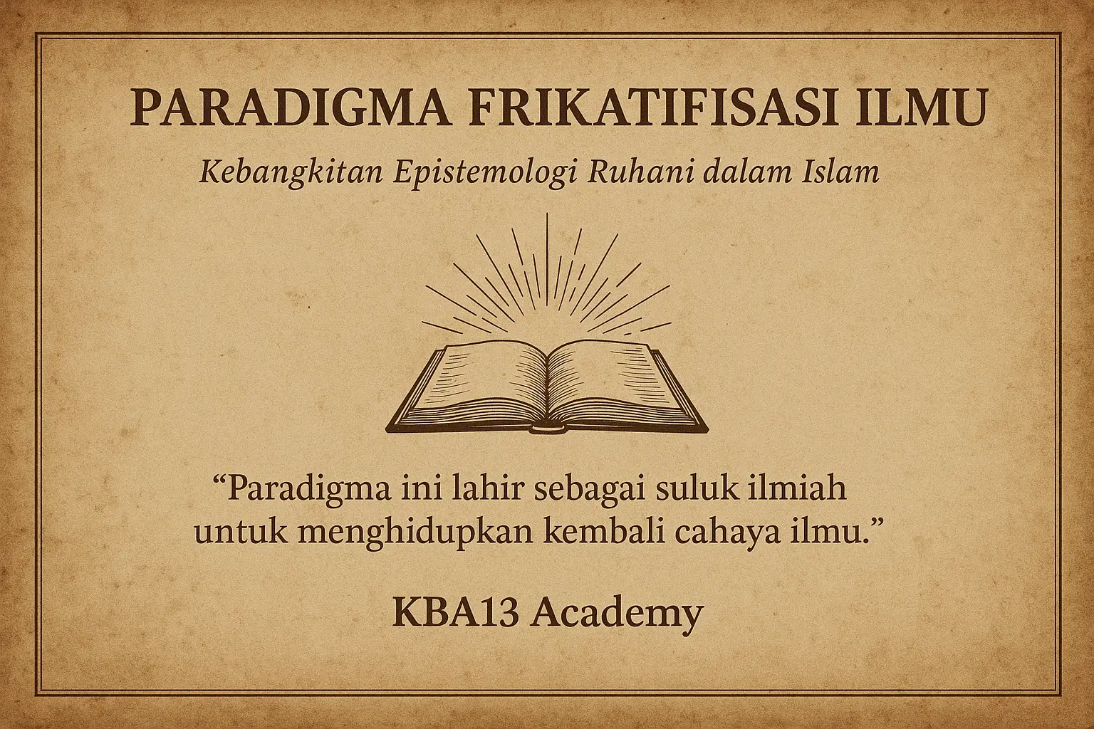 Pengantar Paradigma Frikatifisasi Ilmu