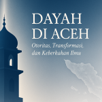 “Menara dayah dalam cahaya biru keperakan menggambarkan warisan spiritual dan intelektual Aceh — simbol keberkahan ilmu, otoritas ulama, dan transformasi pendidikan Islam yang terus hidup dari masa ke masa.”