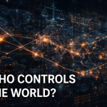 Representasi visual tatanan dunia di mana kapital, hukum, dan kekuasaan global saling terhubung, mempertanyakan siapa yang sesungguhnya mengendalikan dunia modern.