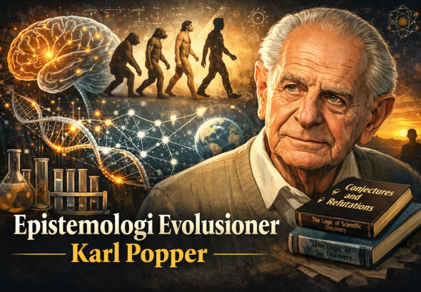 Karl Popper dan revolusi epistemologi: pengetahuan sebagai dugaan, adaptasi, dan proses tanpa akhir dalam memahami realitas.