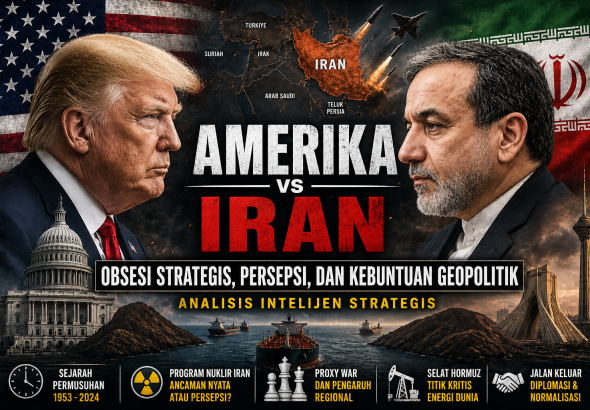 Amerika tidak sedang menghadapi Iran—Amerika sedang terjebak dalam konstruksi ancamannya sendiri. Dari kudeta 1953 hingga “maximum pressure,” esai ini membongkar bagaimana obsesi strategis berubah menjadi kebuntuan geopolitik yang berbiaya tinggi.