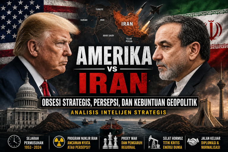 Amerika tidak sedang menghadapi Iran—Amerika sedang terjebak dalam konstruksi ancamannya sendiri. Dari kudeta 1953 hingga “maximum pressure,” esai ini membongkar bagaimana obsesi strategis berubah menjadi kebuntuan geopolitik yang berbiaya tinggi.