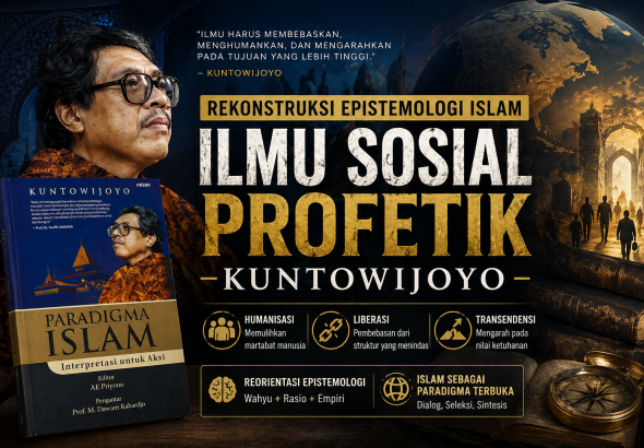 Ilmu Sosial Profetik Kuntowijoyo: Dari krisis teologi menuju rekonstruksi epistemologi Islam berbasis humanisasi, liberasi, dan transendensi.