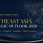 Southeast Asia Strategic Outlook 2026 covering ASEAN, South China Sea tensions, Indonesia’s economy, Myanmar conflict, Hormuz energy crisis, Vietnam growth, Singapore AI strategy, and Cambodia’s shadow economy.