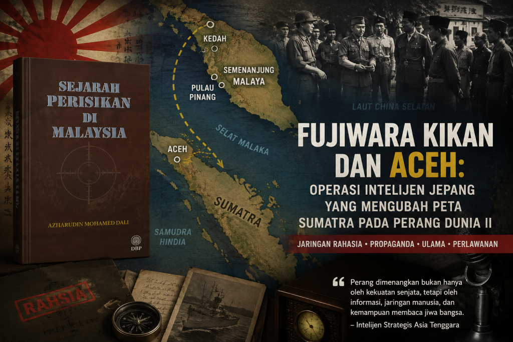 Fujiwara Kikan dan Aceh: ketika jaringan ulama, propaganda perang, dan simpul Aceh–Tanah Melayu menjadi instrumen intelijen Jepang dalam perebutan Sumatra pada Perang Dunia II.