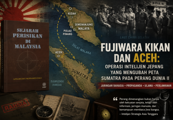 Fujiwara Kikan dan Aceh: ketika jaringan ulama, propaganda perang, dan simpul Aceh–Tanah Melayu menjadi instrumen intelijen Jepang dalam perebutan Sumatra pada Perang Dunia II.