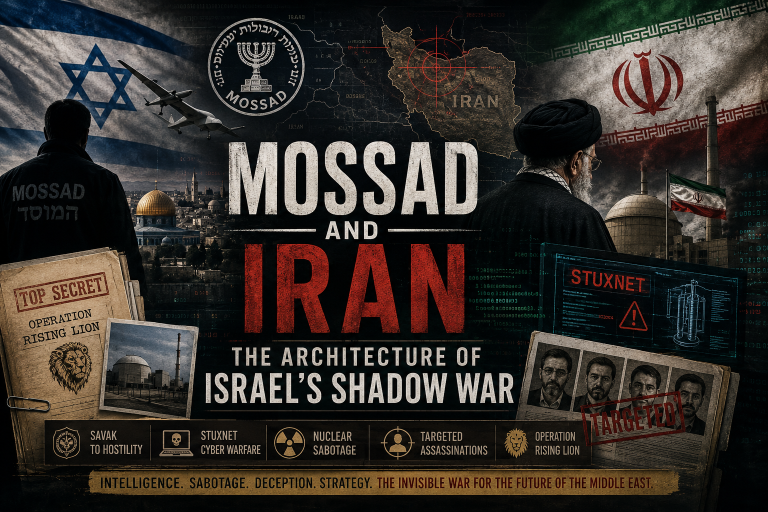 Mossad and Iran: a cinematic portrait of espionage, nuclear sabotage, cyber warfare, and the invisible architecture of Israel’s long shadow war in the Middle East.
