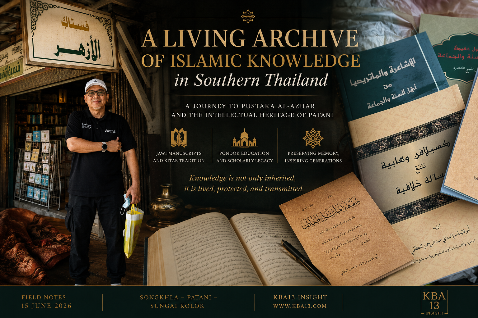 A field journey to Pustaka Al-Azhar, where the intellectual heritage of Patani’s Islamic scholars continues through Arabic and Jawi books.