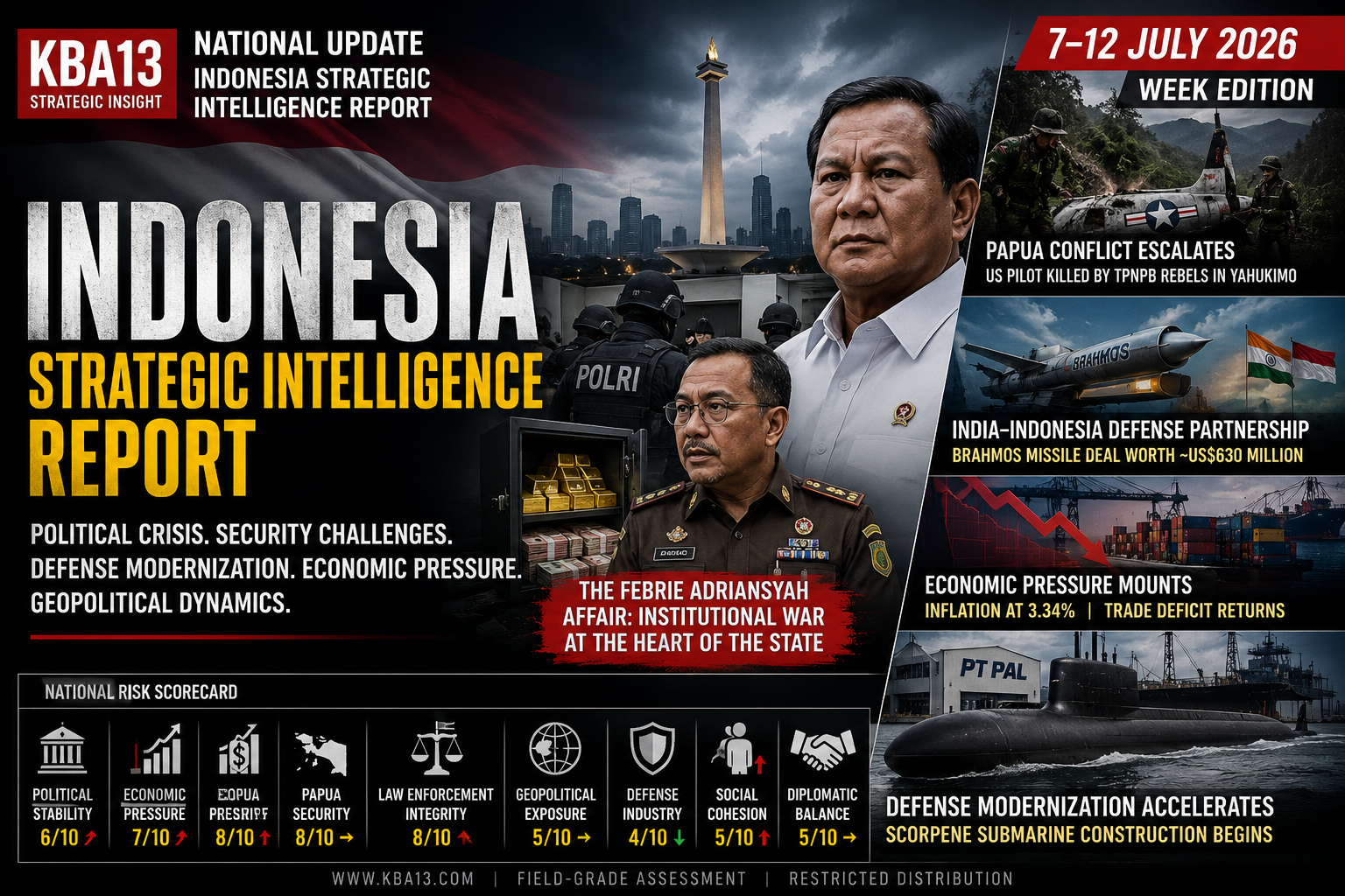 Indonesia Strategic Intelligence Report (7–12 July 2026): Political Crisis, Papua Conflict, BrahMos Deal, Economy, and National Security