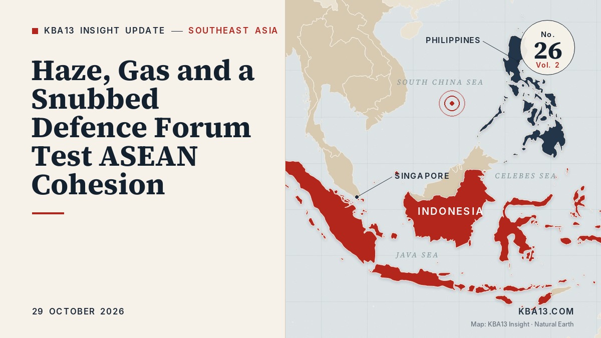KBA13 Insight Update, 29 October 2026, Southeast Asia: Haze, Gas and a Snubbed Defence Forum Test ASEAN Cohesion