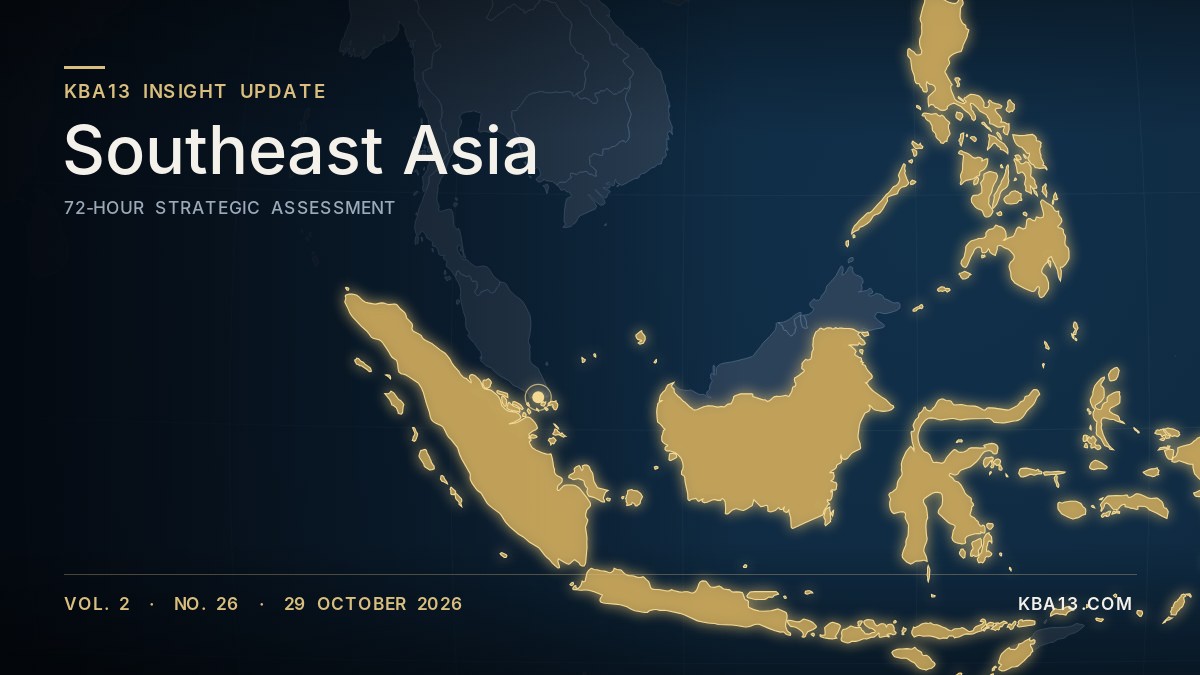 KBA13 Insight Update — 29 October 2026: Southeast Asia — Haze, Gas and a Snubbed Defence Forum Test ASEAN Cohesion