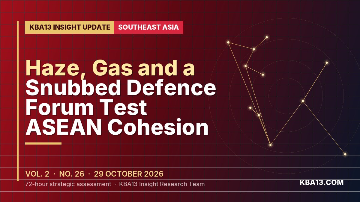 KBA13 Insight Update — 29 October 2026: Southeast Asia — Haze, Gas and a Snubbed Defence Forum Test ASEAN Cohesion